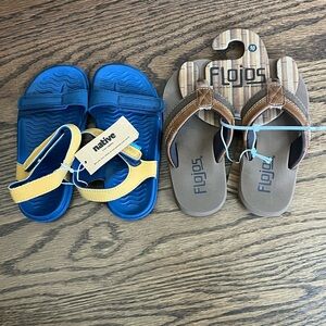 NWT Size 10 Boys Sandals! Native and Flojos